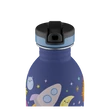 24BOTTLES Kids Urban 250ml rozsdamentes acél kulacs szívószálas kupakkal, Space Friends