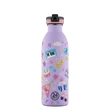 24BOTTLES Kids Urban 500ml rozsdamentes acél kulacs szívószálas kupakkal, Music Friends