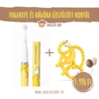 Fogápolás kezdőszett 0 hó+ Sárga fogkefe - mini sárga táncoló maki