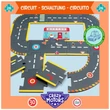 CRAZY MOTORS autópálya - Városi kőrút - City circuit - Giant puzzle - 26 pcs