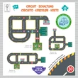 CRAZY MOTORS autópálya - Városi kőrút - City circuit - Giant puzzle - 26 pcs