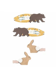 Mimi &amp; Lula  Maci és nyuszi – 4 db-os hajcsat szett