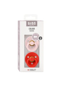 BIBS Colour 2-es szett (Cseresznyevirág/Pirospiros), 6-18 hó