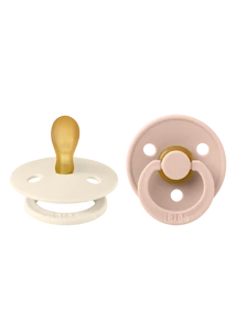 BIBS Colour 2-es szett - szimmetrikus cumifej (Krémfehér/Púderrózsaszín), 0-6 hó
