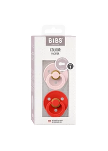 BIBS Colour 2-es szett (Cseresznyevirág/Pirospiros), 0-6 hó