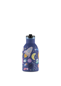 24BOTTLES Kids Clima 330ml rozsdamentes acél termosz szívószálas kupakkal, Space Friends