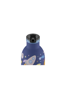 24BOTTLES Kids Clima 330ml rozsdamentes acél termosz szívószálas kupakkal, Space Friends