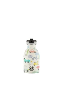24BOTTLES Kids Urban 250ml rozsdamentes acél kulacs szívószálas kupakkal, Adventure Friends