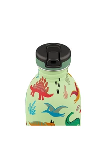 24BOTTLES Kids Urban 250ml rozsdamentes acél kulacs szívószálas kupakkal, Jurassic Friends