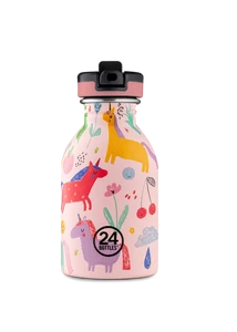 24BOTTLES Kids Urban 250ml rozsdamentes acél kulacs szívószálas kupakkal, Magic Friends