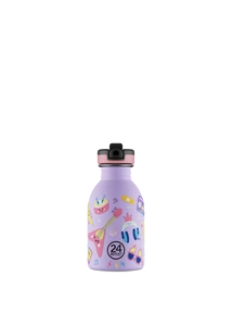 24BOTTLES Kids Urban 250ml rozsdamentes acél kulacs szívószálas kupakkal, Music Friends