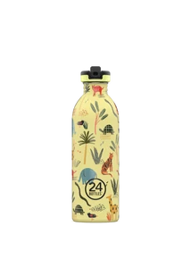 24BOTTLES Kids Urban 500ml rozsdamentes acél kulacs szívószálas kupakkal, Jungle Friends
