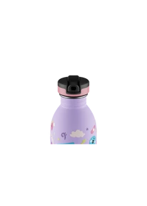 24BOTTLES Kids Urban 500ml rozsdamentes acél kulacs szívószálas kupakkal, Music Friends