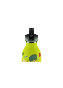 24BOTTLES Kids Urban 500ml rozsdamentes acél kulacs szívószálas kupakkal, Veggie Friends