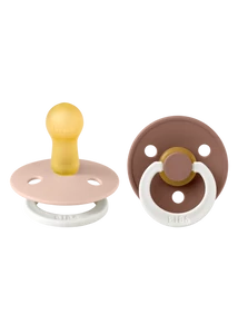 BIBS Colour 2-es szett (Esti púderrózsaszín/Esti mackó), 6-18 hó