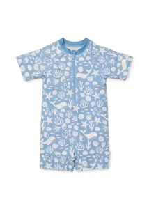 Little Dutch rövid ujjú úszóoverál Sea Life Ocean Blue - 74/80