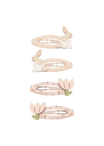 Nyuszi és tulipán csatok 4 db-os szett