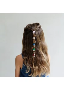 Csillogó szívecskés hajgumik - 8 db-os szett