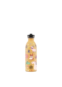 24BOTTLES Kids Urban 500ml rozsdamentes acél kulacs szívószálas kupakkal, Farm Friends