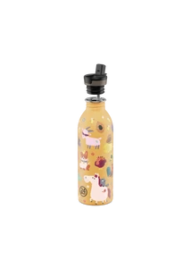 24BOTTLES Kids Urban 500ml rozsdamentes acél kulacs szívószálas kupakkal, Farm Friends