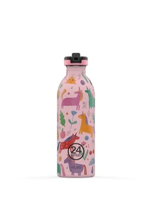 24BOTTLES Kids Urban 500ml rozsdamentes acél kulacs szívószálas kupakkal, Magic Friends