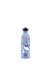 24BOTTLES Kids Urban 500ml rozsdamentes acél kulacs szívószálas kupakkal, Ocean Friends