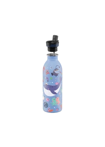 24BOTTLES Kids Urban 500ml rozsdamentes acél kulacs szívószálas kupakkal, Ocean Friends
