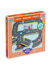 CRAZY MOTORS autópálya - Városi kőrút - City circuit - Giant puzzle - 26 pcs