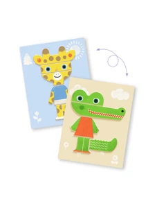 Mágneses képkirakó - Variációk 12 állatra - Inzebox Mix Animals