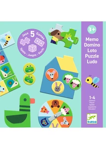 Társasjáték - 5 az 1-ben, Farm állatok és barátaik - At the farm, 5 GAMES	