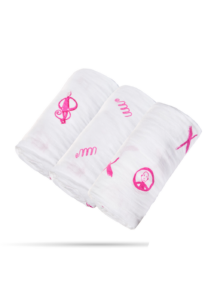 Textilpelenka (3 db/csomag) - pink