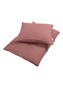 Ágyneműhúzat szett (baba) - rózsaszín, muszlin