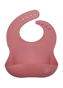 Szilikon előke - púderrózsaszín