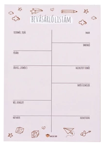 Tervező - Bevásárlólista