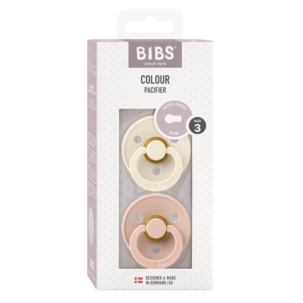 BIBS Colour 2-es szett (Krémfehér/Púderrózsaszín), 18-36 hó