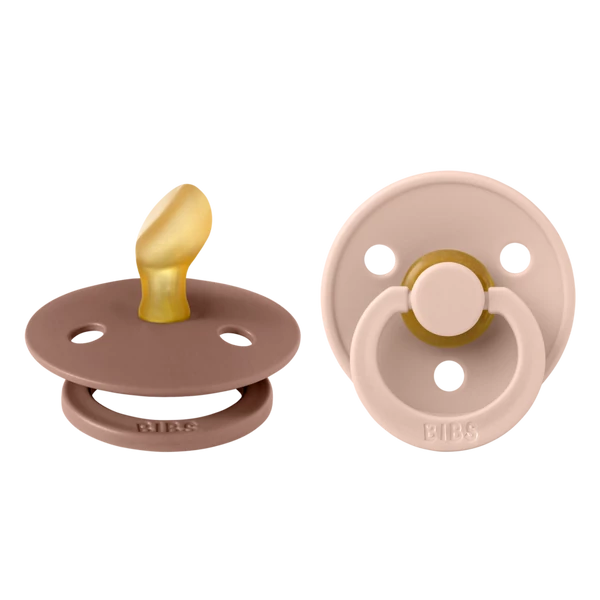 BIBS Colour 2-es szett - anatómiai cumifej (Mackó/Púderrózsaszín), 0-6 hó