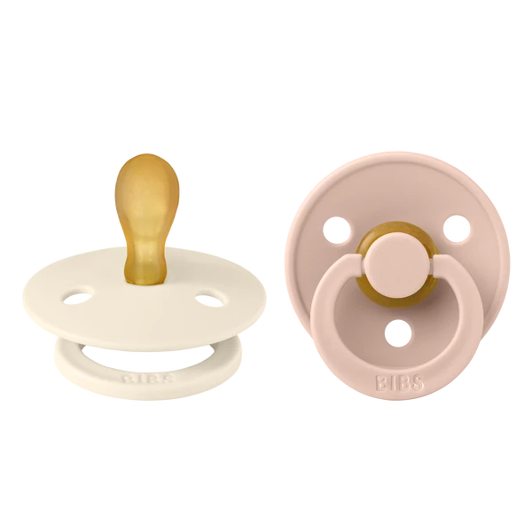 BIBS Colour 2-es szett - szimmetrikus cumifej (Krémfehér/Púderrózsaszín), 0-6 hó