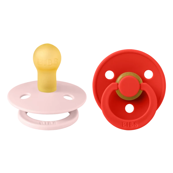 BIBS Colour 2-es szett (Cseresznyevirág/Pirospiros), 0-6 hó