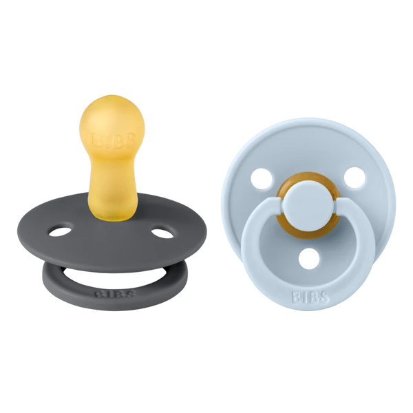 BIBS Cumi Colour 2-es szett (Grafit/Pasztellkék), 6-18 hó