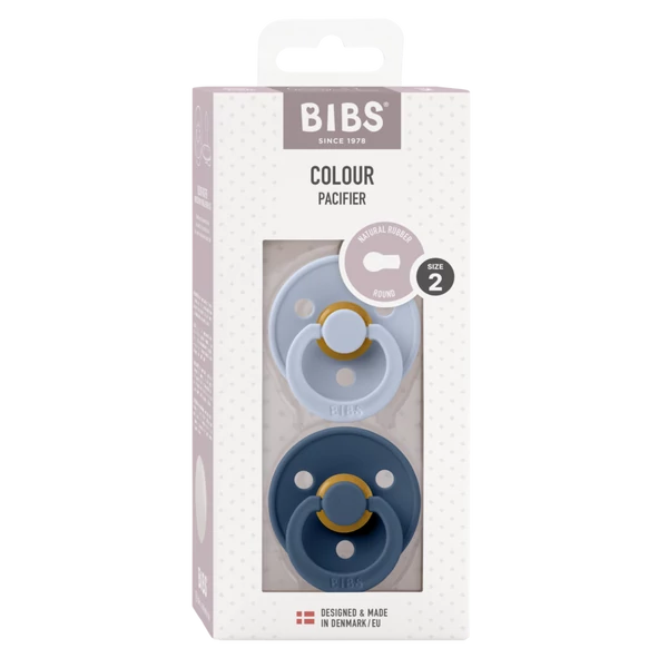 BIBS Cumi Colour 2-es szett (Hamvaskék/Acélkék), 6-18 hó