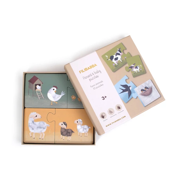 Filibabba Szülők & kicsinyeik puzzle - Állatok a farmon