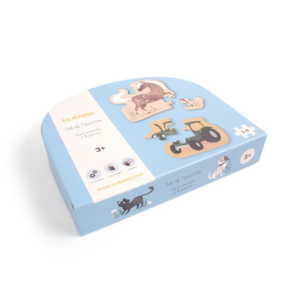 Filibabba 7db-os puzzle kirakós - állatok a farmon