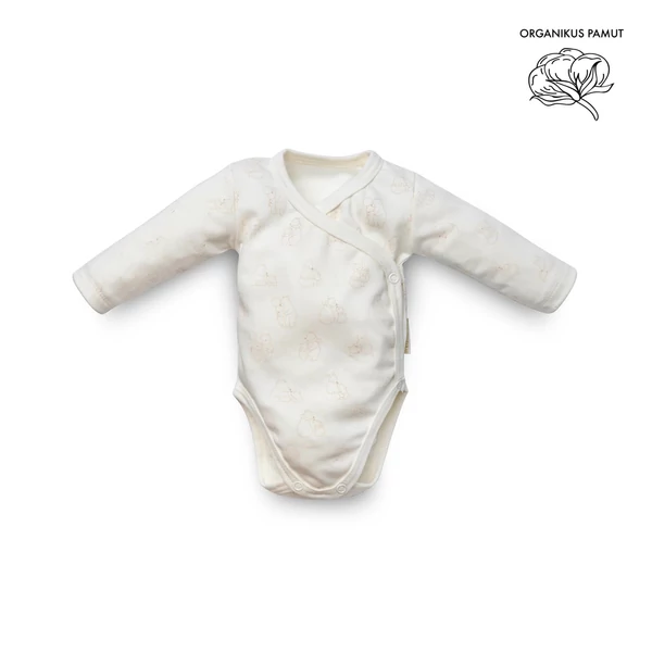 Kenguru Gold - Átlapolt csecsemő kombidressz - ecrü