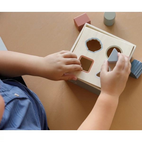 Little Dutch kék fa formabedobó kocka