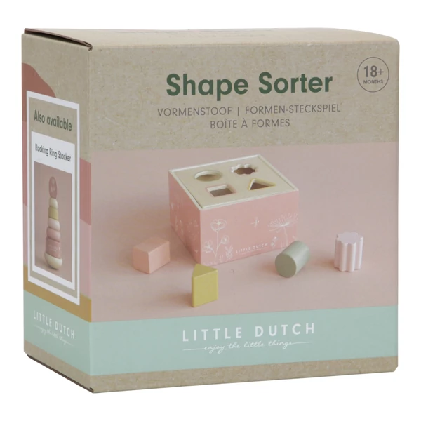 Little Dutch pink fa formabedobó kocka