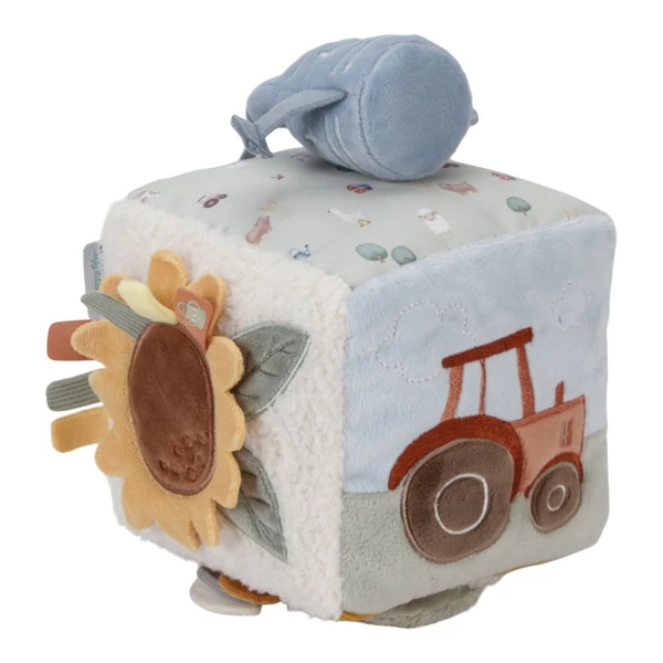 LITTLE DUTCH KÉSZSÉGFEJLESZTŐ PLÜSS KOCKA - LITTLE FARM
