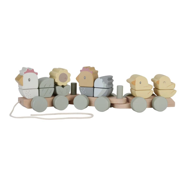 LITTLE DUTCH VONAT ÉPÍTŐELEMEKKEL - TYÚKANYÓ ÉS CSIBÉI