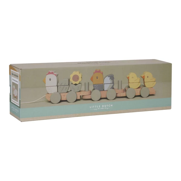 LITTLE DUTCH VONAT ÉPÍTŐELEMEKKEL - TYÚKANYÓ ÉS CSIBÉI