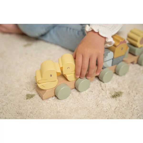 LITTLE DUTCH VONAT ÉPÍTŐELEMEKKEL - TYÚKANYÓ ÉS CSIBÉI