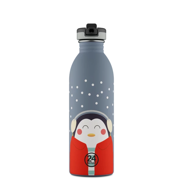 24BOTTLES Kids Urban 500ml rozsdamentes acél kulacs, Happy Penguin 